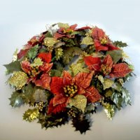 19 inches POINSETTIA MIXED WREATH