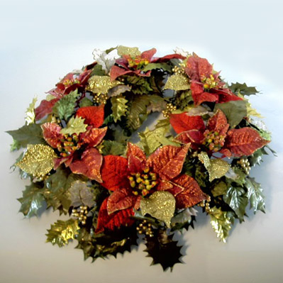 19 inches POINSETTIA MIXED WREATH