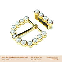 Zinc Alloy Buckle with Imitation Pearl