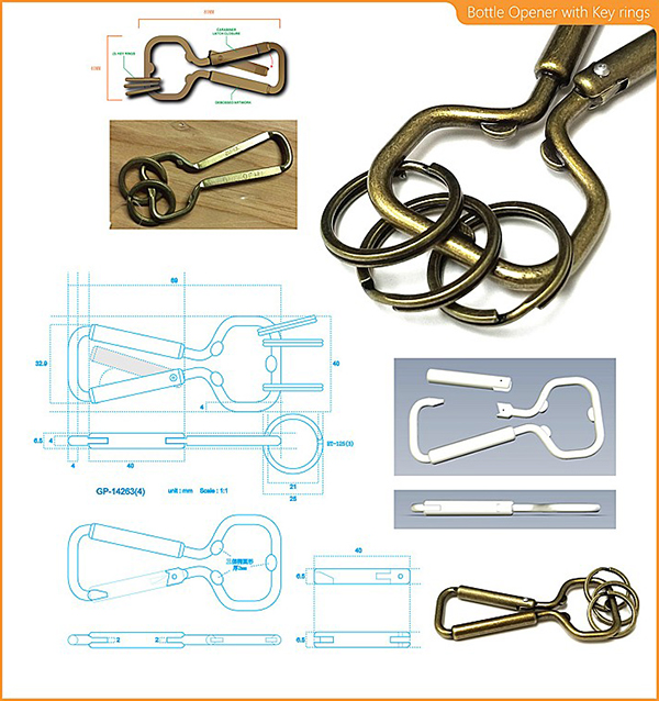Bottle Opener with Key Rings