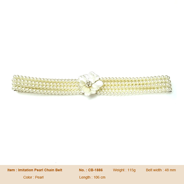 Imitation Pearl Chain Belt