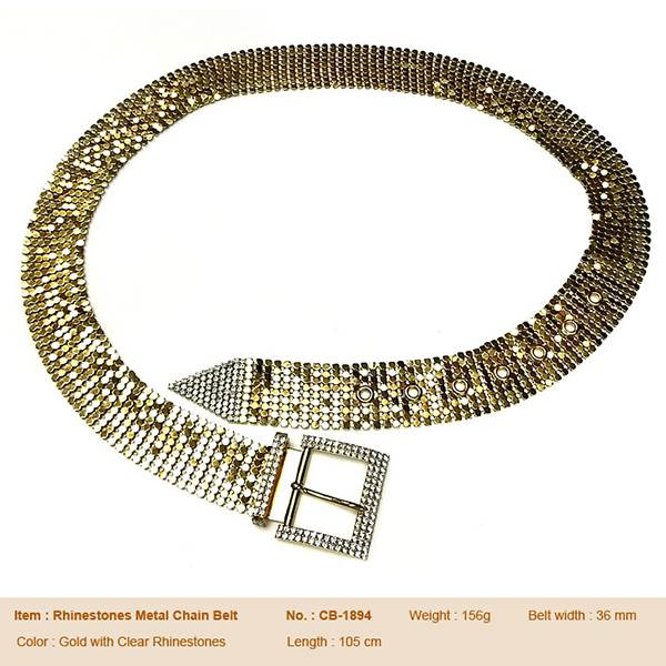 Rhinestones Metal Chain Belt