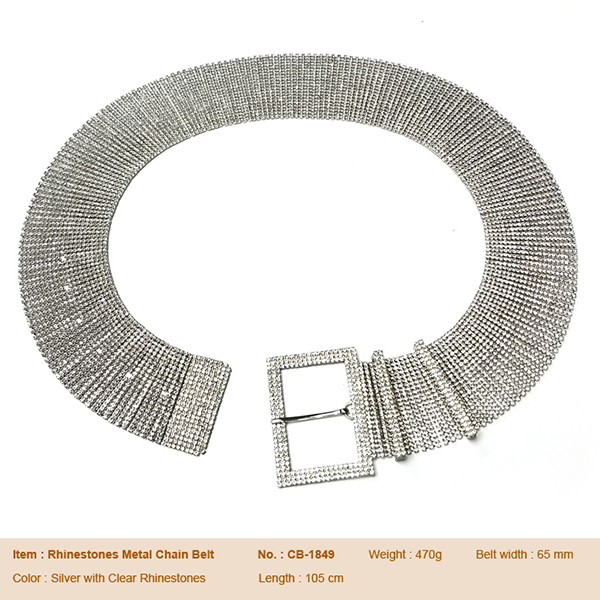 Rhinestones Metal Chain Belt