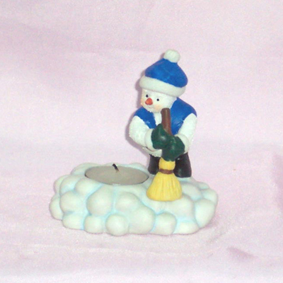 Snowman Standing on Snow T-Light Holder