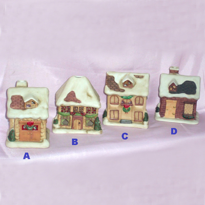 Set of 4 House Shaped Candle Holder