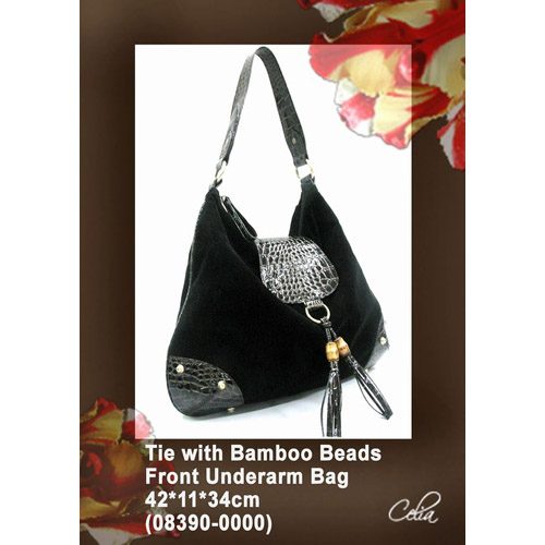 Velvet with PVC handbag