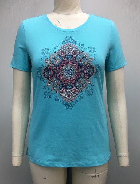 Ladies Crew Neck Top with Print