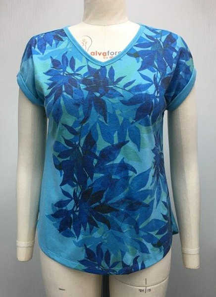 Ladies V Neck Top with Print