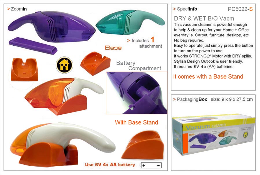 DRY & WET B/O Vacuum with Base Stand TM