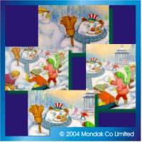 4 different Snowman Christmas Card
