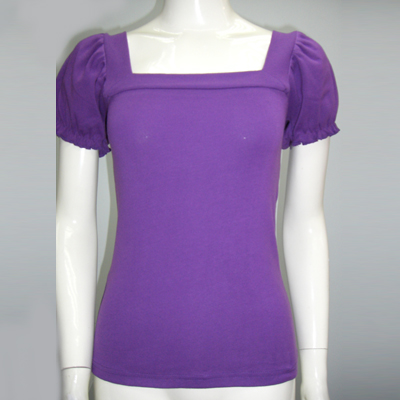 100% Cotton Knitted Ladies T-shirt