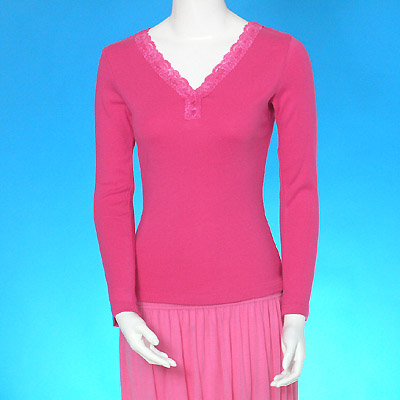 100% Cotton Knitted Ladies T-shirt