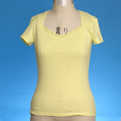 Sell LADIES V-NECK CAP SLEEVE T-SHIRT
