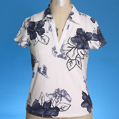 Sell LADIES V-INSERTED FRONT SHORT SLEEVE SHIRT