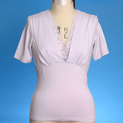 Sell LADIES SHORT SLEEVE V INSERTED T-SHIRT