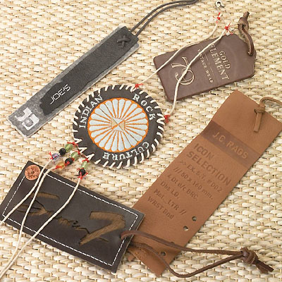 Leather hang tag