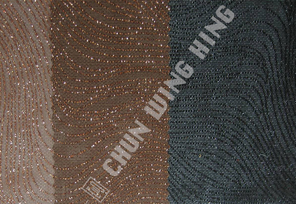 Korea Knit Fabric Polyester And Spandex Plain Dyed Mesh With Metallic Foil