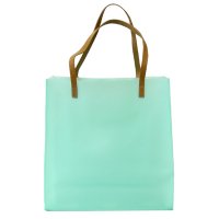 Matt Frost PVC with Leather Handle Tote Bag