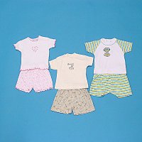 Tee shirt + shorts set with embroidery/applique