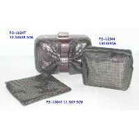 Clutch with cosmetic pouch and flat pouch, FS-10842, FS-12344, FS-16247