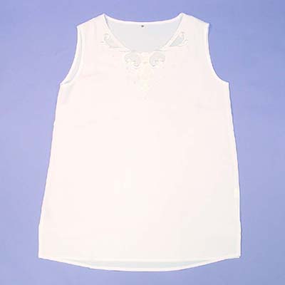 Ladies Woven Vest with Embroidery, beading and Organza