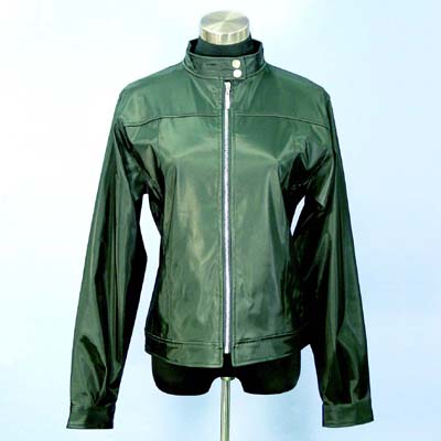 Ladies PVC suit with nylon lining, zip opening