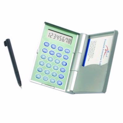 3-in-1 Name Card Holder, Calculator and Stylus Ball Pen