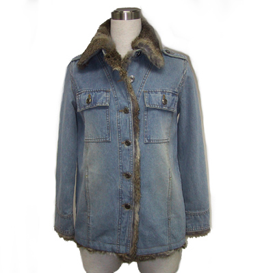 LADIES' 100% COTTON DENIM OVERCOAT