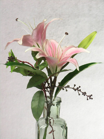 PINK TIGER LILY IN ARTIFICIAL WATER