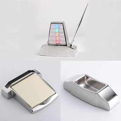 Pen holder, memo pad holder, paper weight & clip holder