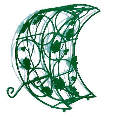 Moon Shape Wine Rack with Grapes Decoration, Epoxy Coated
