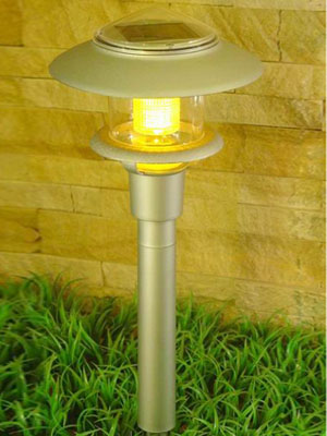 Silver paint Plastic Solar Garden Light