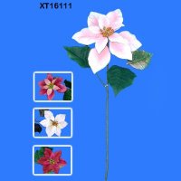 27 inches MPC Extra Small Single Poinsettia Stem W/1 Flower and 3 LVS