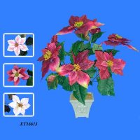 19 inches MPC Poinsettia Bush x 7 W/7 Flowers and 37 LVS