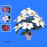 20.50 inches MPC Poinsettia Bush x 11 W/11 Flowers and 49 LVS