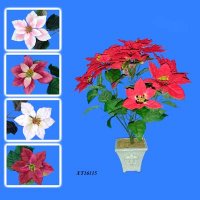 MPC Poinsettia Bush x 9 W/9 Flowers and 45 LVS