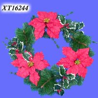 24 inches Mixed Pine Wreath W/56 Tips W/Decoration