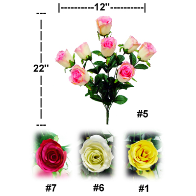 MPC LARGE ROSE BUD BUSH X 8