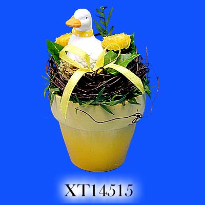 Duck & Mini Mum W/Clay Pot