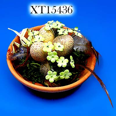 10 inches Easter Decoration - Ceramic Basket with Egg