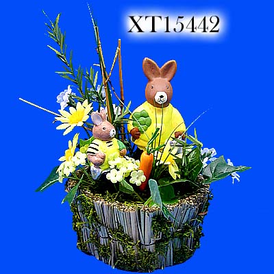 5 inches Grass Basket with Rabbit/Daisy/Gypso/Varrot