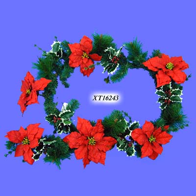 6' Mixed Pine Garland W/71 Tips W/Decoration