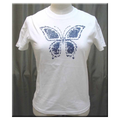 LADIES KNITTED T-SHIRT W/PRINTED