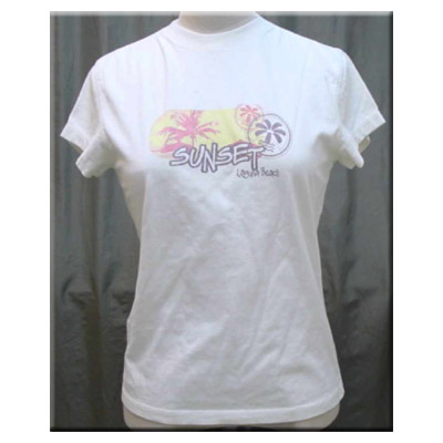 LADIES KNITTED T-SHIRT W/PRINTED