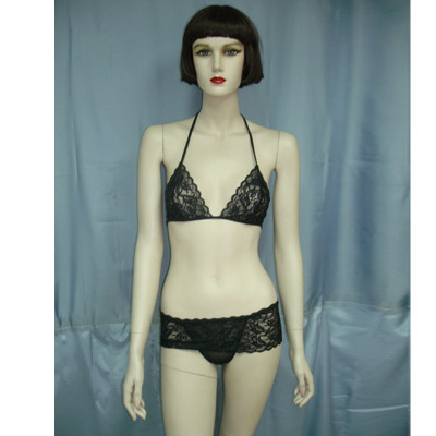 Ladies 82% Nylon 18% Spandex Knitted Bra + Brief