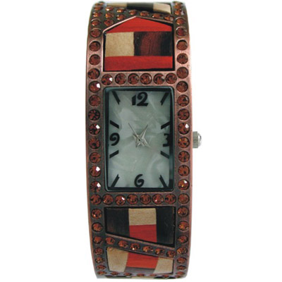 WOOD BANGLE WATCHES WITH STONES