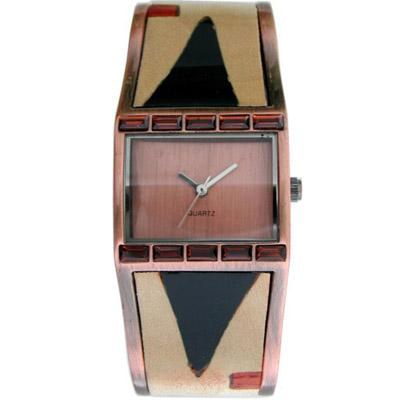 WOOD BANGLE WATCHES WITH STONES