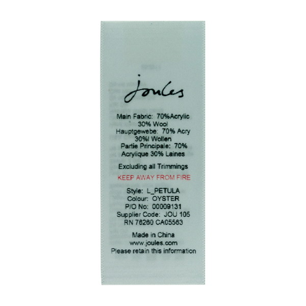 Printed Nylon Care Label