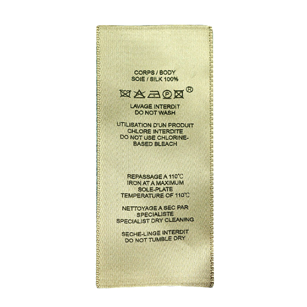 Printed Satin Care Label