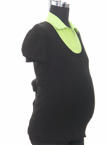 LADIES MATERNITY KNITTED S/S PULLOVER